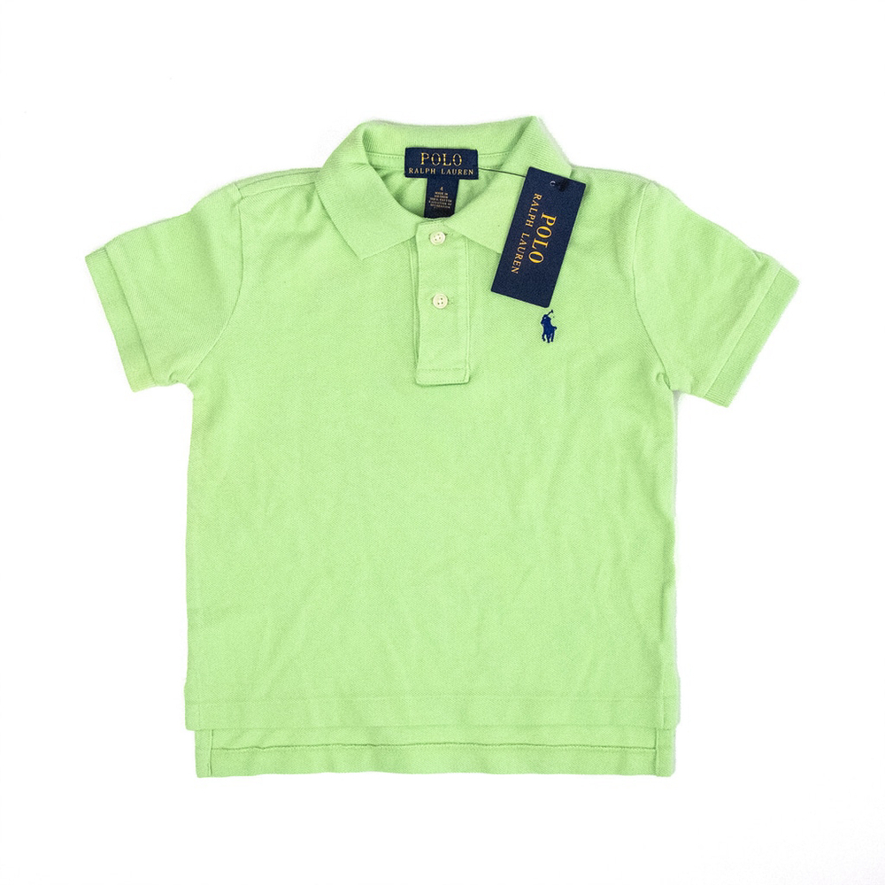 NWT Polo Ralph Lauren Little Boys Mesh Polo Shirt Green | Pony Blue $49 - Size 4